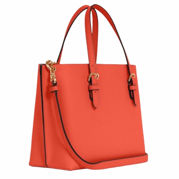 NWT COACH Im/Mango/Wine Leather Tote Bag - Picture 1 of 9